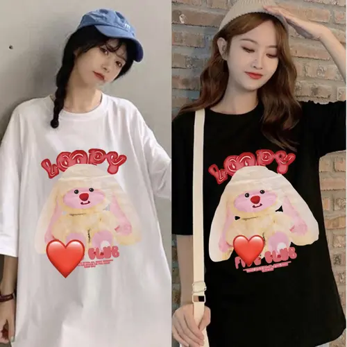 Áo Thun THỎ LOOPY Nam Nữ Unisex Áo Phông Form Rộng Tay Lỡ Top Women