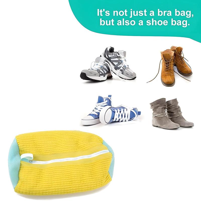 Shoe Wash Bag, 1/2/4pcs Household Reusable Durable Mesh Wash Bag with Zipper and Strap, Anti-distortion Machine Wash Shoe Pouch for Home Daily Use 7