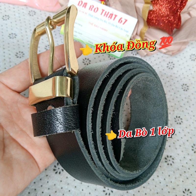 Thắt lưng Da Bò thật 1 lớp khóa Đồng { 013 } Giá Tốt ( T.ặng đinh đục lổ ) Nam 3