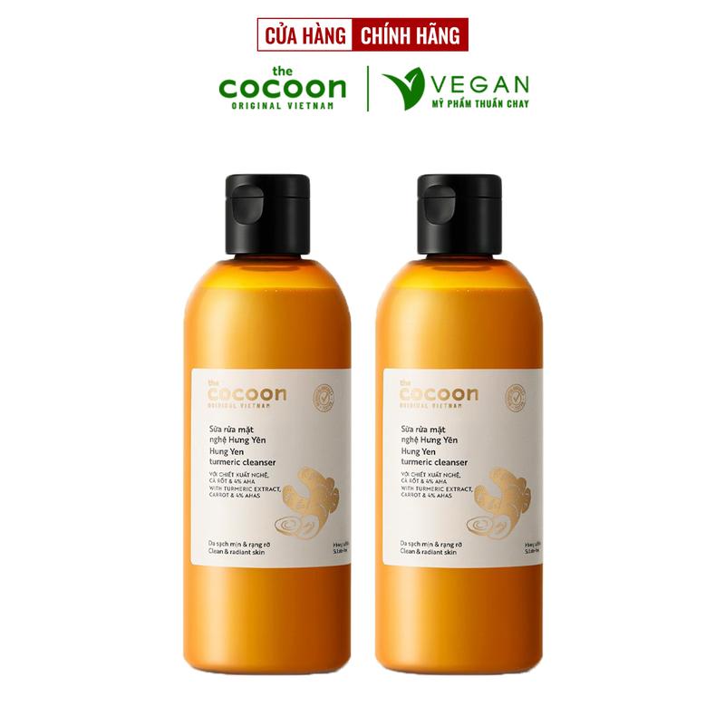 COMBO 2 Sữa rửa mặt nghệ Hưng Yên Cocoon 310ml - Skincare hỗ trợ làm sạch, sáng da