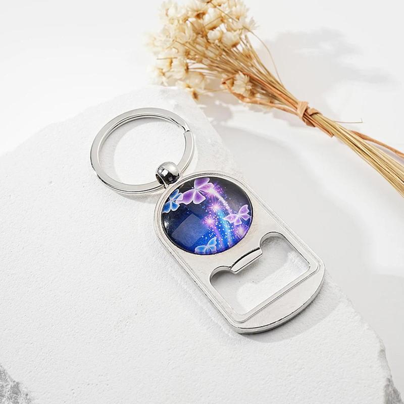 1pcs colorful butterfly time Jewel Key chain pendant creative holiday gift car bag key ring pendant 0