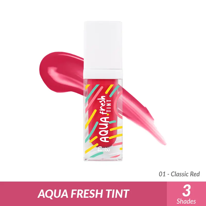 Fanbo Aqua Fresh Tint - Lip Tint - tahan hingga 10 jam - mengandung moisturizer alami dari 99.99% Aloe vera- no transfer- kissproof-mudah meresap 3
