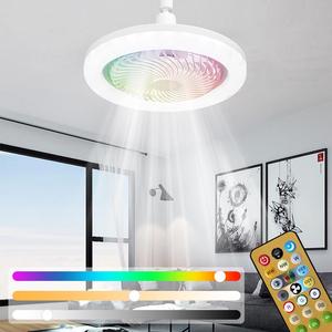 Dimmable Ceiling Fan with RGB Light, 360° Rotation 3-speed Wind Speed Ceiling Fan with Remote Control, Suitable for Bathroom & Bedroom, LED Light Fan, LED Ceiling Lights, Adjustable RGB Lighting