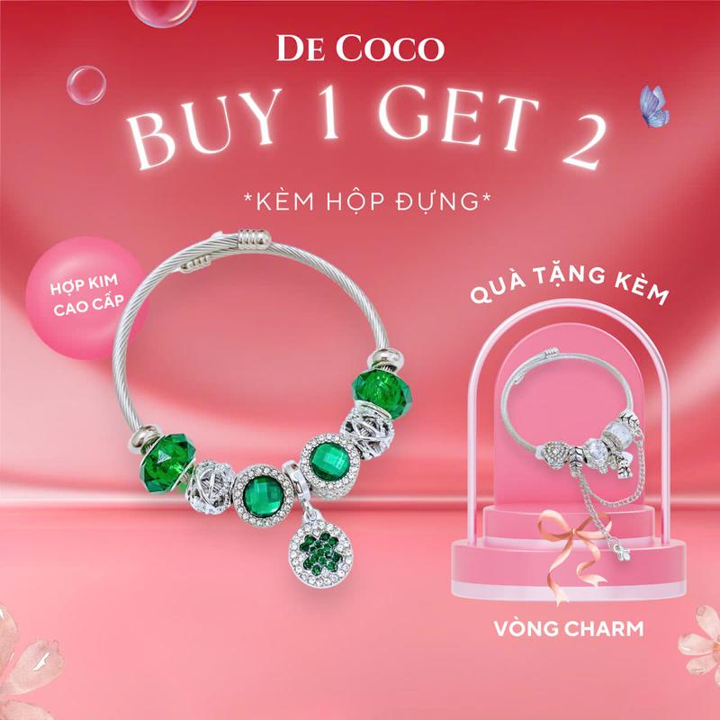 [MUA 1 TẶNG 1 VÒNG TAY CHARM] Vòng tay, lắc tay nữ  hợp kim phủ bạc nhiều charm màu sắc CHARMY CHERINE De Coco Phụ Kiện lac cham vòng  tay lắc vòng  pandora  Móc Khóa