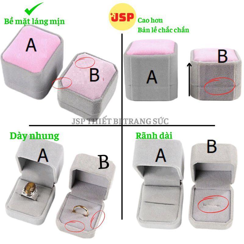 Hộp nhung đựng trang sức JSP nhận in Logo hộp đựng nhẫn nỉ nhung hộp nhẫn cưới dây chuyền vòng tay 4