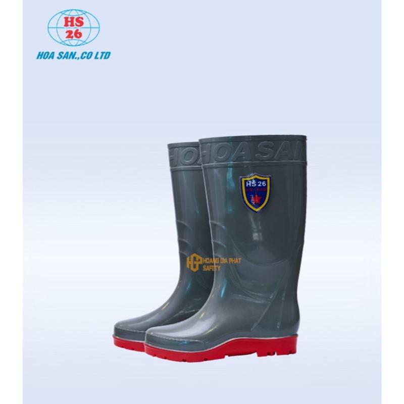 Ủng cao su bảo hộ lao động xám đế đỏ cho nam HOANGGIAPHATSAFETY ủng đi mưa, lội nước, ủng làm vườn, làm ruộng [MẪU MỚI] 4