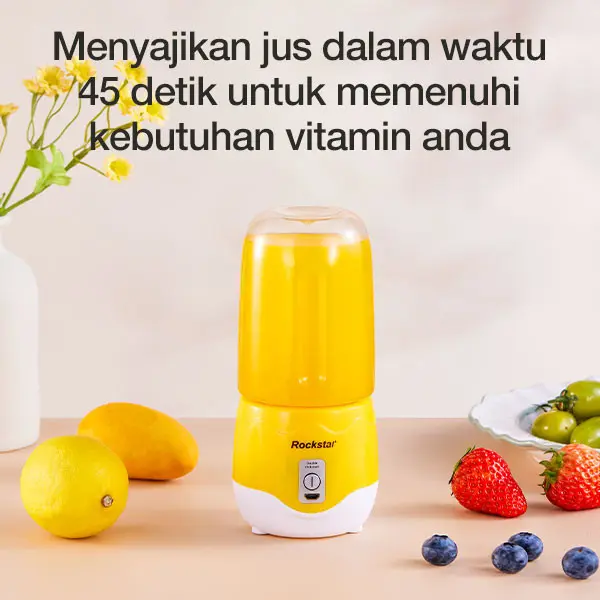 Rockstar bahan yang aman untuk makanan blender 6 bilah mata pisau juicer mini blander 500ml  portable  usb charge chopper  kekinian