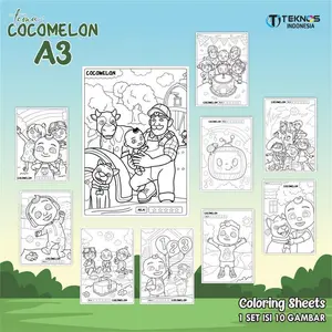 (UK A3) KERTAS GAMBAR UNTUK ANAK - LEMBAR MEWARNAI ANAK 1 SET ISI 10 LEMBAR GAMBAR - COLORING SHEETS FOR KIDS UKURAN A3 SERI 1