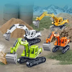 VIVI Mainan Excavator Anak Inersia dengan Roda Kenyal Mainan Model Truk Konstruksi Anti Pecah Mainan Edukatif Hadiah Ulang Tahun untuk Anak Laki-laki Usia 3+