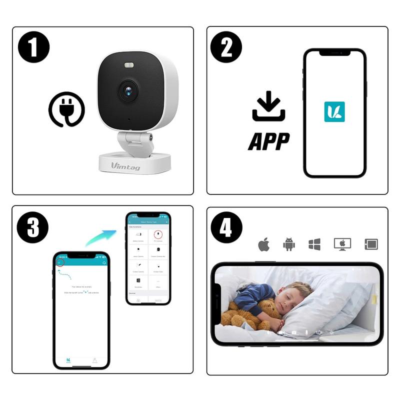 Product Introduction of VIMTAG Mini Camera WIFI 4MP 2-Way Audio Color Night Vision 8X Zoom Auto Alarm Waterproof Outdoor Security Camera IP Surveillance 35