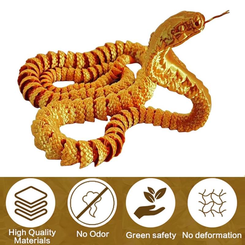 Product Introduction of 3D Printed Snake Design Ornament, 1 Count Portable Snake Shaped Decoration, Animal Design Ornament for Home Office Decor 16