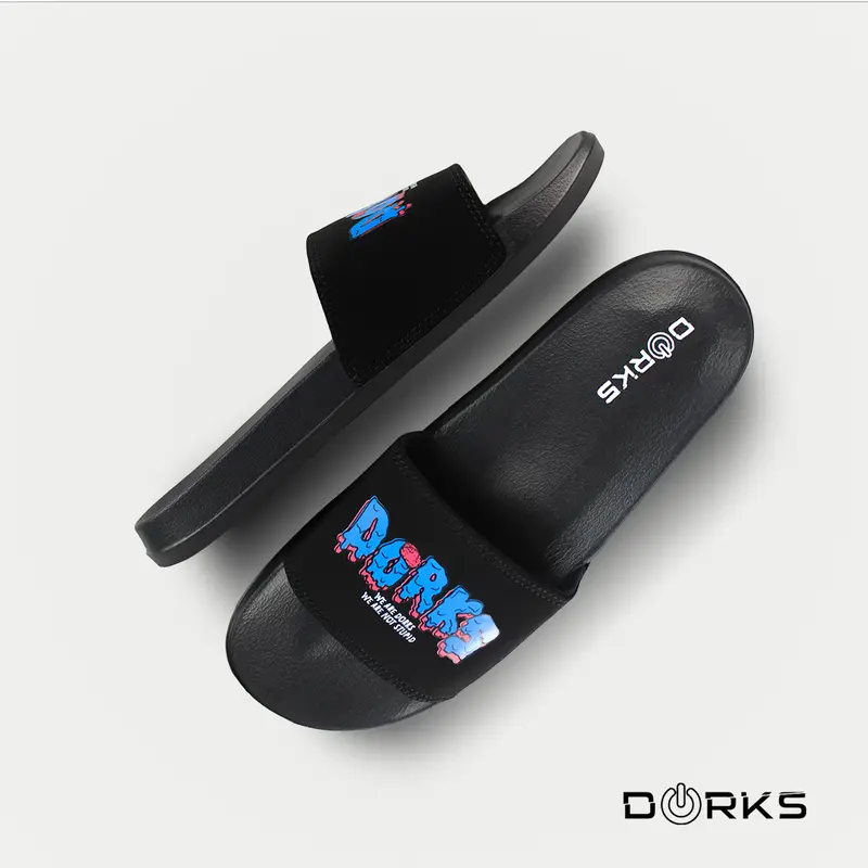Dorks Sandal Slide Blue Set - Sandal Slop Casual Pria Wanita Original 4