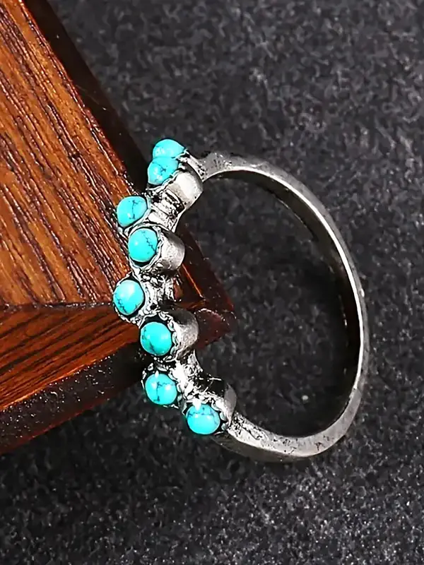 Fashion Turquoise Decorated Ring, Fashion Jewelry for Party, Daily Clothing Decor, Trendy All-match & Exquisite Jewelry for Birthday Gift 3