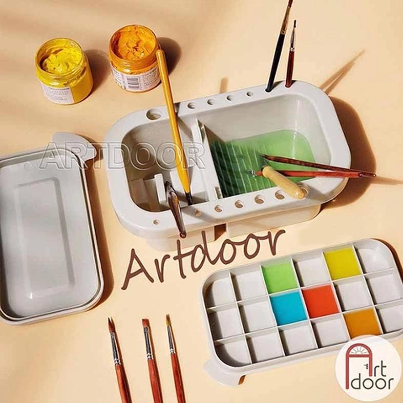 ARTDOOR Xô rửa cọ đựng nước đa năng vẽ màu nước pentel poster gouache acrylic