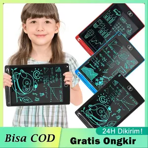 Drawing Writing Tablet 12 inch / 8.5 inch Colour Warna Rainbow Papan Tulis Anak Digital Warna LED with PEN Edukasi Anak