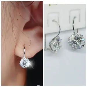 ANTING DESY TITANIUM SILVER MOTIF PERMATA ANTI LUNTUR ANTI KARAT Earrings