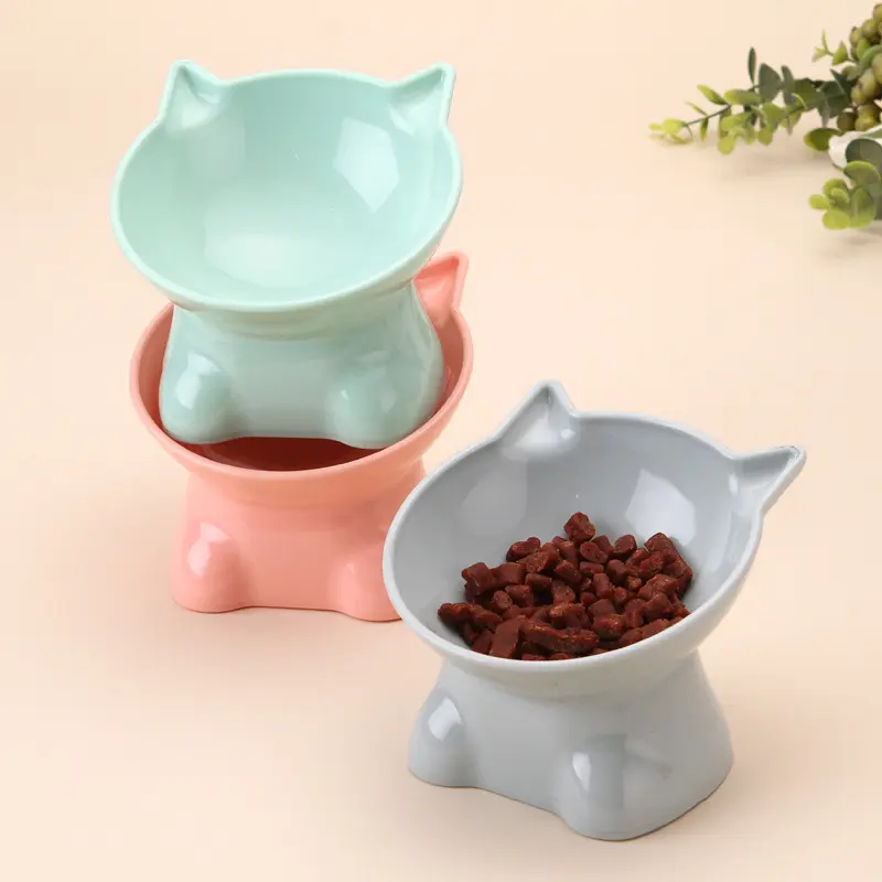 Tilted Cat Food Bowl Elevated Cat Bowl Cat Food Dish Anti Vomiting Raised Cat Food Bowl Non Slip for Cats Dogs