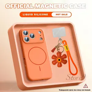 Leather Sunflower Lanyard Casing Magnetic Silicone Phone Case Suitable for IPhone 17 Air 16 15 14 13 12 Pro Max Fully Wrapped Soft Edge Cover Wristband Anti Drop Magsafe Case