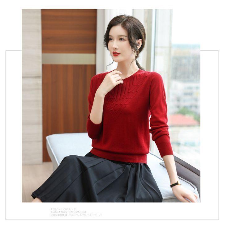 Product Introduction of Áo Len Dài Tay, Hàng Mới Về Mùa Thu Năm 2025, Cổ Tròn, Áo Lớp Nền Dệt Kim, Phong Cách Phương Tây Cho Phụ Nữ Trung Người Già, Áo Sơ Mi Nhỏ Áo Thời Trang Dễ Phối Đồ, Được 5871 Người Đánh Giá Cao. 13