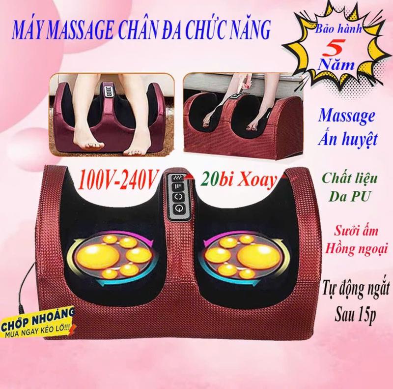 Máy massage chân, máy mát xa chân hồng ngoại 20 bi lăn massage đảo chiều