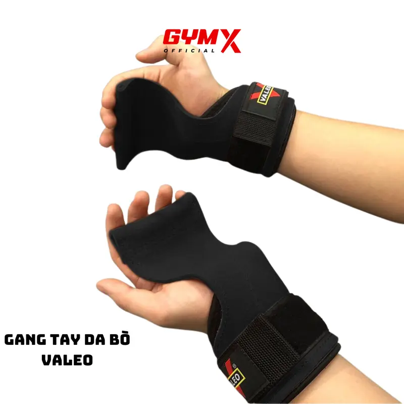 Găng Tay Tập Gym - Dây Kéo Lưng - Strap Da Bò Hỗ Trợ Tập Gym, Deadlift, Lên Xà, Nâng Tạ Valeo 0