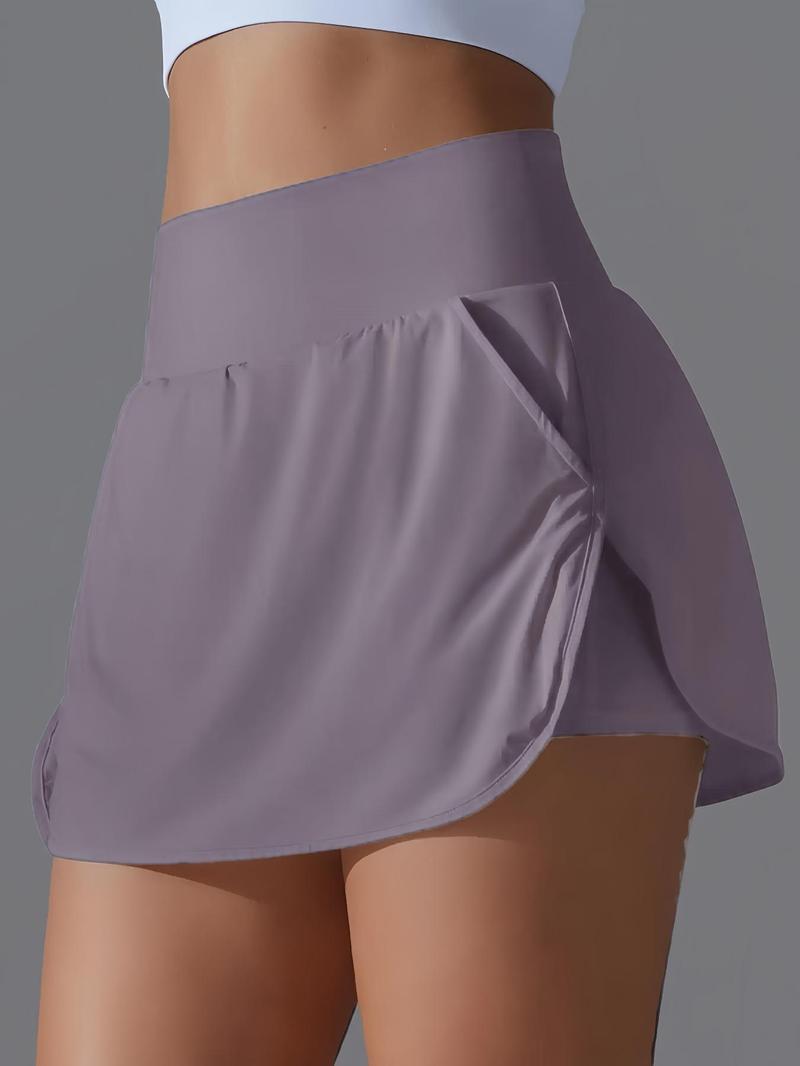 Product Introduction of Women's Solid Color Pocket Sports Skort, High Stretch Quick-drying Skort for Golf, Ladies Sportswear for Indoor Outdoor Wear, Gym Wear 7