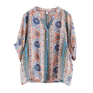 เสื้อเชิ้ตผู้หญิงแขนสั้น 2025 เนื้อผ้าไหมและลินิน คอวีผูกโบว์ ระบายอากาศดี สไตล์ลำลอง ผ้าบางเบา ใช้งานในห้องเรียนหรือทำงานบ้านได้