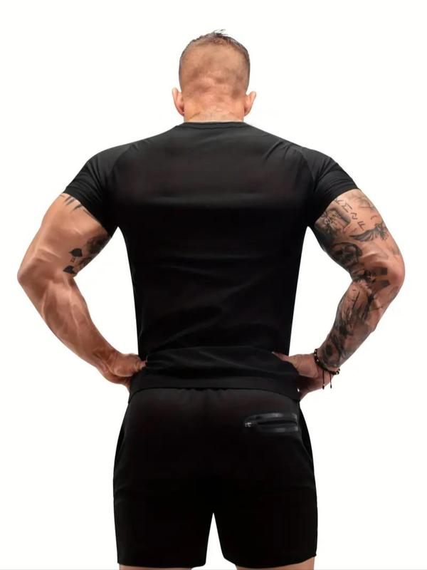 Men's Round Neck Shapewear Top, Plain Comfortable Crew Neck Short Sleeve Shaper, Men's Underwear & Sleepwear for Daily Wear 7