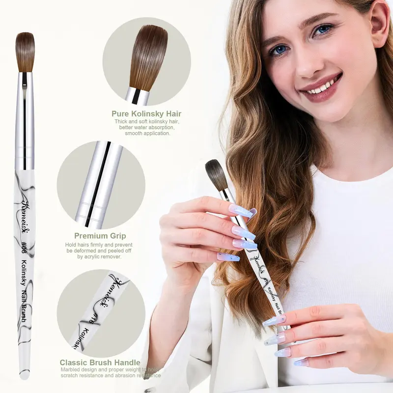 Different Sizes Nail Art Brush, Professional Manicure Brush, Gel Nail Polish Extension Pen for DIY Nail Art Projects 2