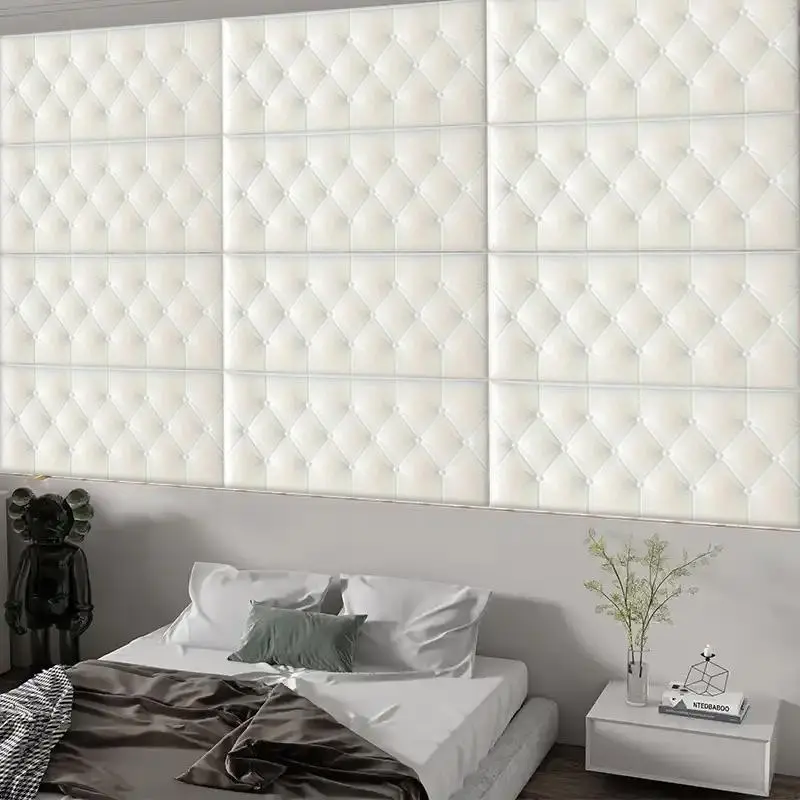 Self Adhesive 3D Foam Wall Panel, Waterproof & Anti-collision Wall Trim, Thickened Textured Wall Sticker for Bedroom, Living Room, Restaurant, School, Hotel Decor 4