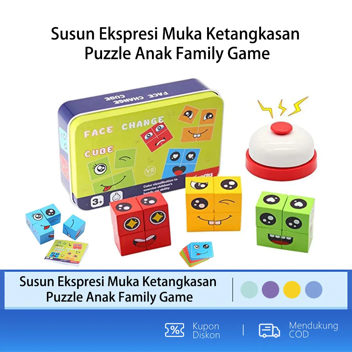 Mainan Face Changing Rubik'S Cube Mainan Susun Ekspresi Muka Ketangkasan Puzzle Anak Family Game
