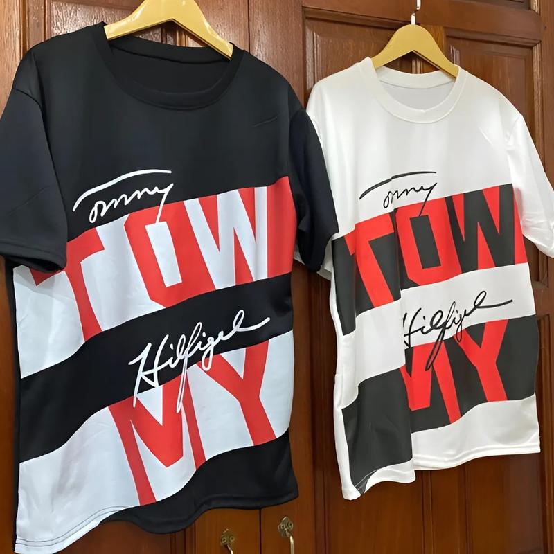 Áo Phông Tom Mì Bản To In Chữ Đen Trắng Đỏ Chéo Ngang Cực Chất - Áo Thun From Rộng Cổ Tròn Siêu Cấp Dành Cho Boy Phố H62 Menswear