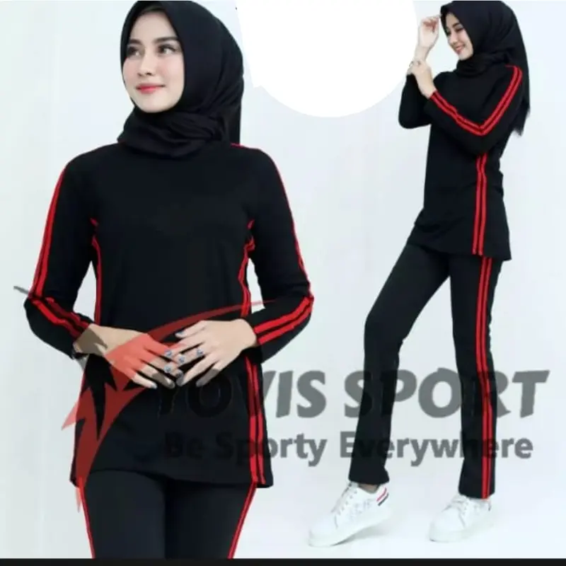 Setelan Senam Wanita Yovis Sport setelan olah raga muslimah Panjang 0