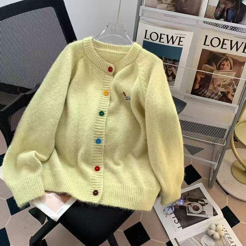 Product Introduction of Áo Cardigan Dệt Kim, Phong Cách Thường Ngày Thêu Ngọt Ngào, Dẻo Dai, Dài Tay, Màu Mới Mùa Thu, Cài Nút, Áo Khoác Len Dáng Rộng, Dành Cho Nữ 8