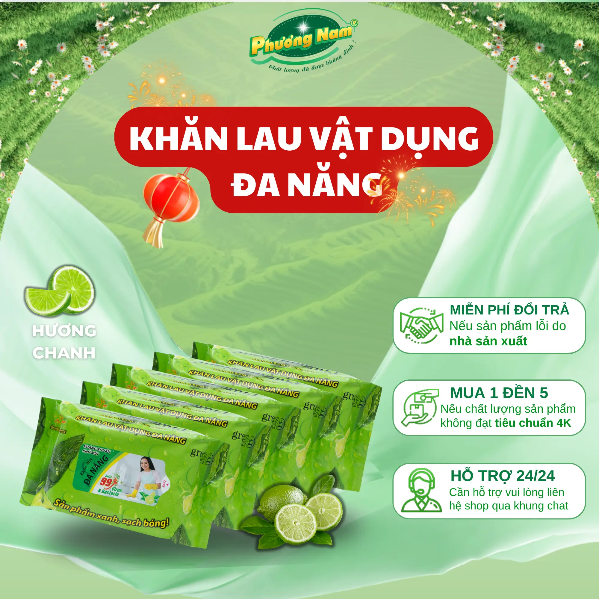 [MUA 5 TẶNG 10] Giấy Ướt Đa Năng Phương Nam - Tiện Lợi Đa Công Dụng, Thuận Tiện Cho Việc Làm Sạch & Vệ Sinh Mọi Nhu cầu - TẶNG 10 BỊCH KHĂN LẠNH CAO CẤP