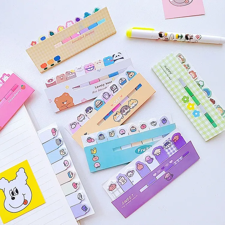 BISA COD S6155 Memo Sticky Motif Karakter 8 in 1/ Penanda Buku Stationery Memo Pad Paper 3