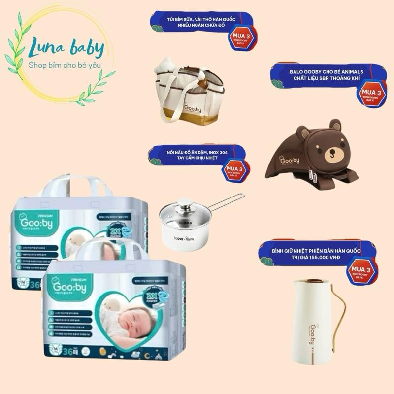 Combo 3 bịch chọn quà Bỉm gooby đêm premium cho bé đủ size