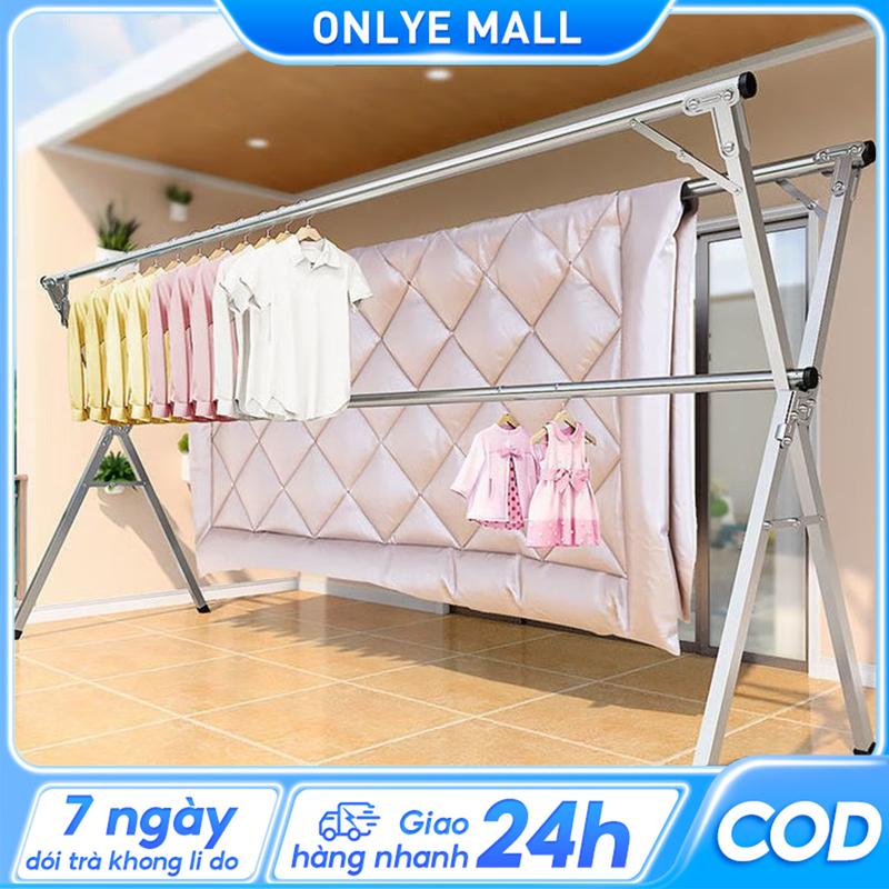 Onlye Mall Giá phơi quần áo bằng thép không gỉ Sampayan có thể gập lại Giá phơi quần áo trong nhà ngoài trời Sampayan Giá sấy kính thiên văn, chắc chắn và ổn định, siêu chịu lực, nước giặt quần áo móc treo quần áo xịt thơm quần áo