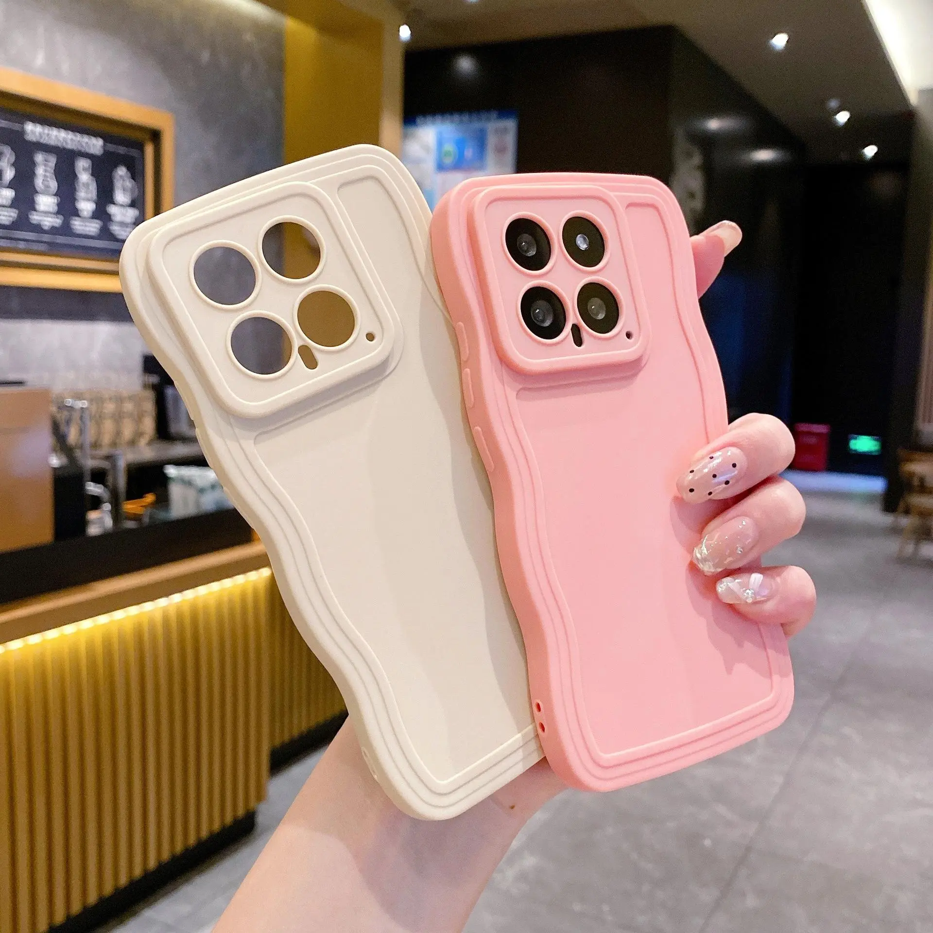 Applicable to Xiaomi 14 Phone Case Big Wave Redmi Note13pro All-Inclusive Drop-Resistant K70 New DIY Protective Case Cover Protection Protector Casing