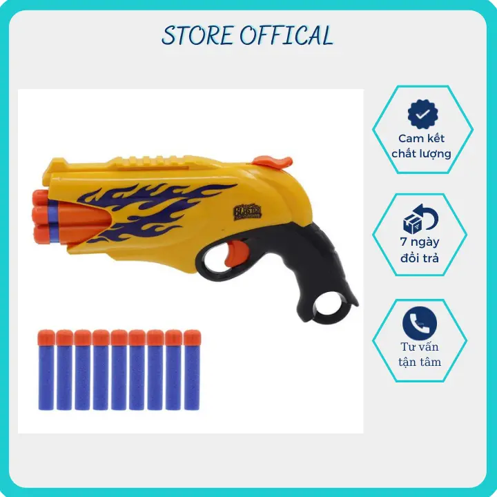 Đồ chơi kiểu Nerf-Đồ chơi phóng xốp liên thanh cho trẻ Tặng Pin và 20 que xốp Toy 0