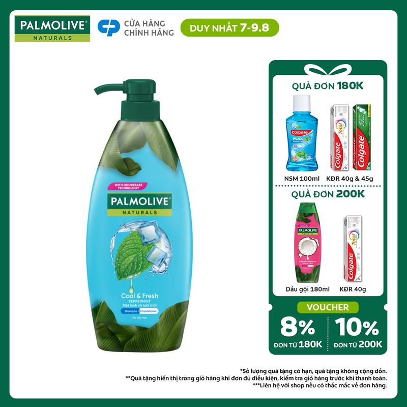 [Duy nhất 7-9.8] Dầu gội Palmolive kèm xả 2-trong-1 chiết xuất thiên nhiên 600ML Chăm sóc tóc và Dưỡng tóc bồng bềnh phù hợp cho Nữ và nam