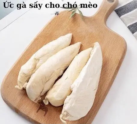 Ức Gà sấy nguyên miếng túi 500g,Ức gà sấy khô cho chó mèo túi 500g