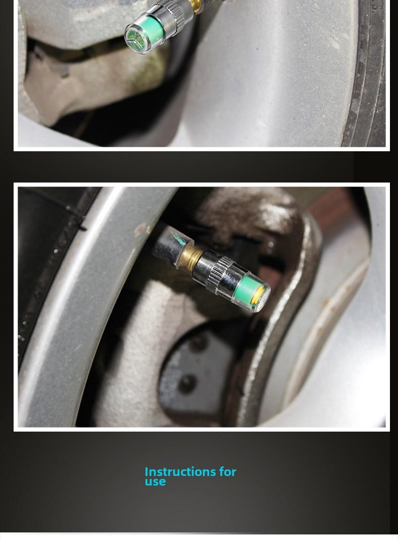 Product Introduction of Car Accessories Tyre Pressure Monitoring External Valve Cover Stainless Steel Tyre Pressure Warning Cover Wireless Warning Device For Wheel Control 18