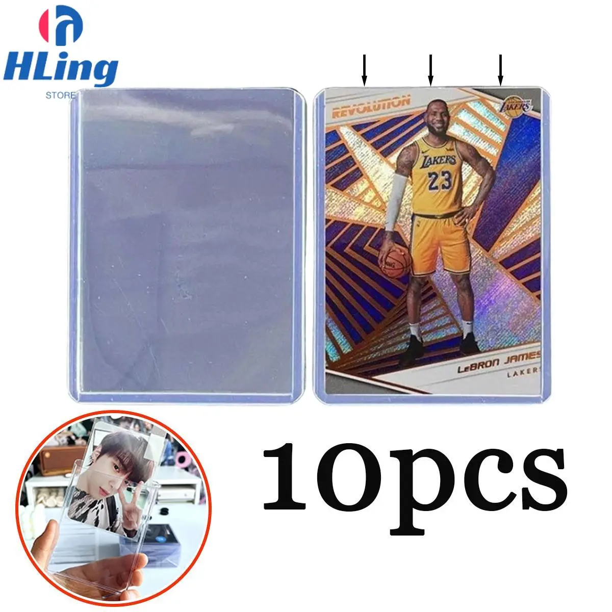 10pcs Pelindung Kartu Toploader Transparan 3”x4”35PT - Pelindung Kartu Premium untuk Pokemon, Kartu NBA, Kpop Photocard - Jernih & Anti Debu Anti-Gores