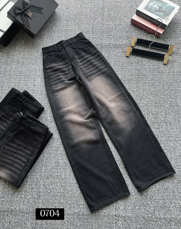  Quần xuông nữ  mài đùi trơn cạp cao tôn dáng quần  jean quansuong  trang 