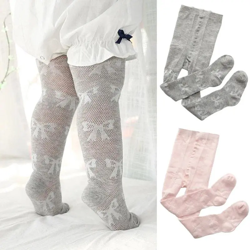 New Baby Girls Pantyhose Knitted Cotton Children Tights Thin Breathable Infant Toddler Stockings Kids Accessories 0-8years Old