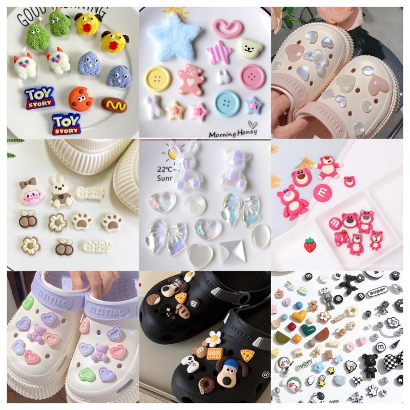 LSLS Aksesori Sandal DIY/Aksesoris Sandal Lucu Boneka Kartun/Bunga/Beruang/Anak Anjing 0