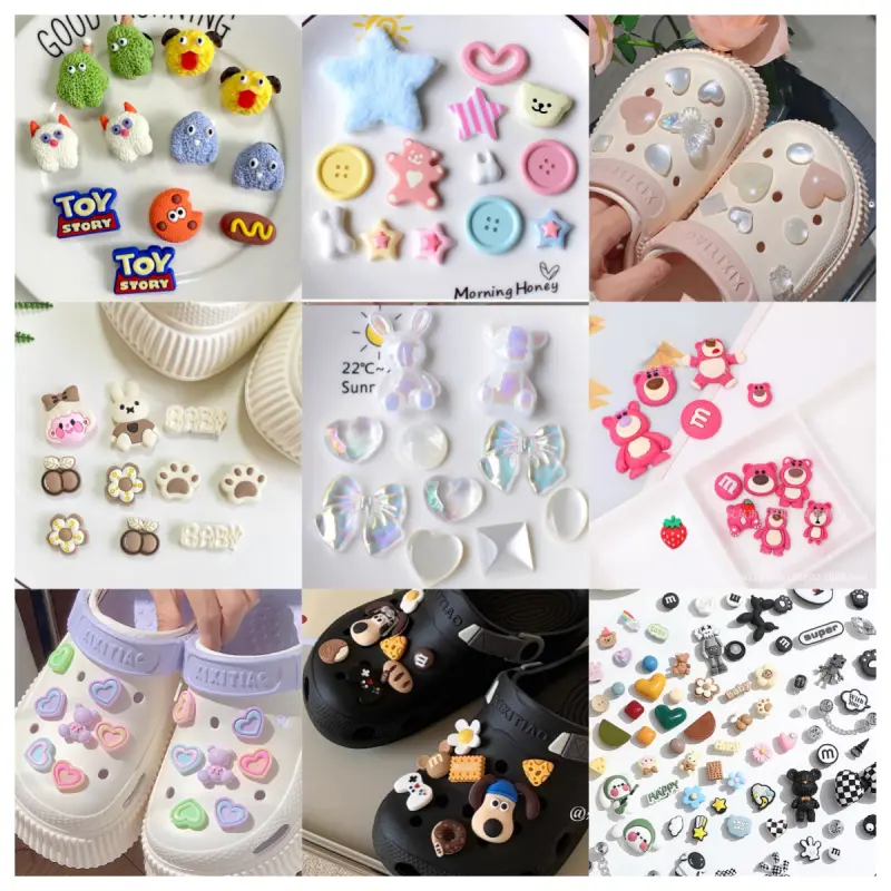 LSLS Aksesori Sandal DIY/Aksesoris Sandal Lucu Boneka Kartun/Bunga/Beruang/Anak Anjing 0