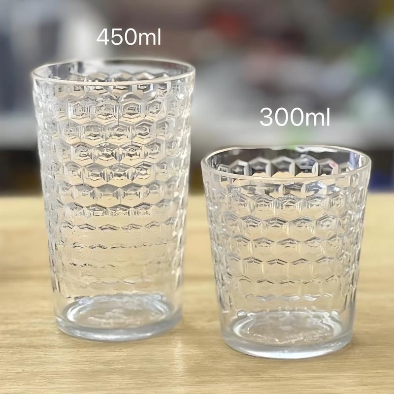  Combo 10 cốc nhựa mica trong tổ ong bền đẹp hàng cao cấp dung tích 300ml 380 ml 450ml Hokori chịu nhiệt tốt 