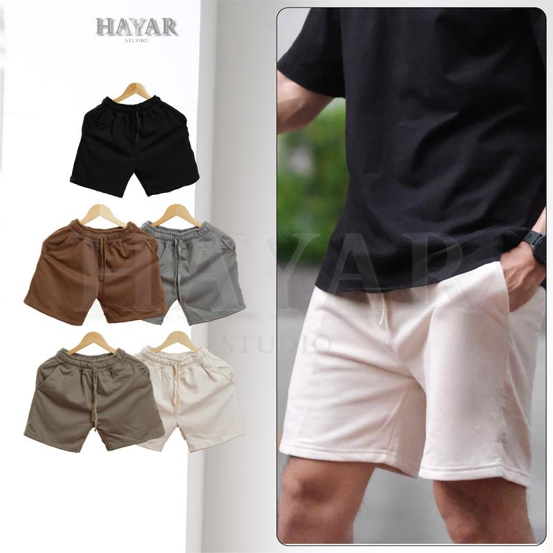 Quần Short Nam Basic chất vải Cotton Dầy Dặn Khô Thoáng Thoải Mái Menswear Nhung Dệt